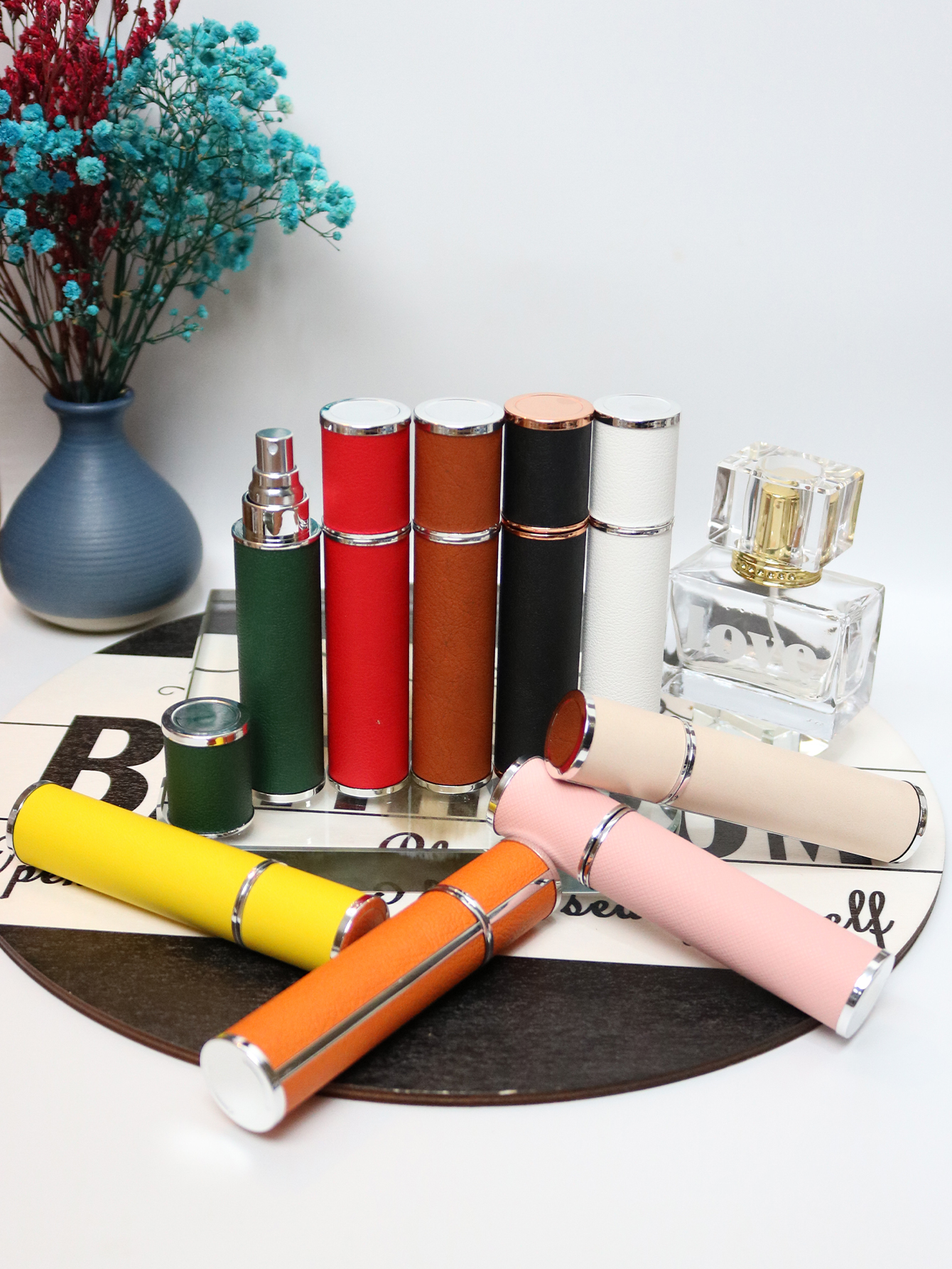 Luxury Skincare Samples - 10ml luxury leather wrapped glass perfume