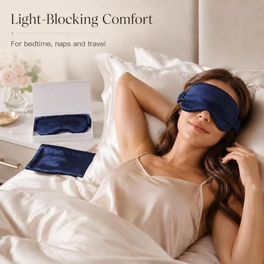 Silk Sleep Mask Light Blocking - Luxury Skincare Mask のレビューと価格