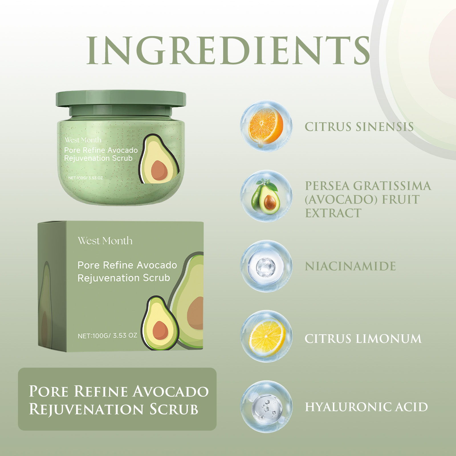 Avocado Ice Cream Body Scrub 1 - Luxury Glow Skincare のレビューと価格