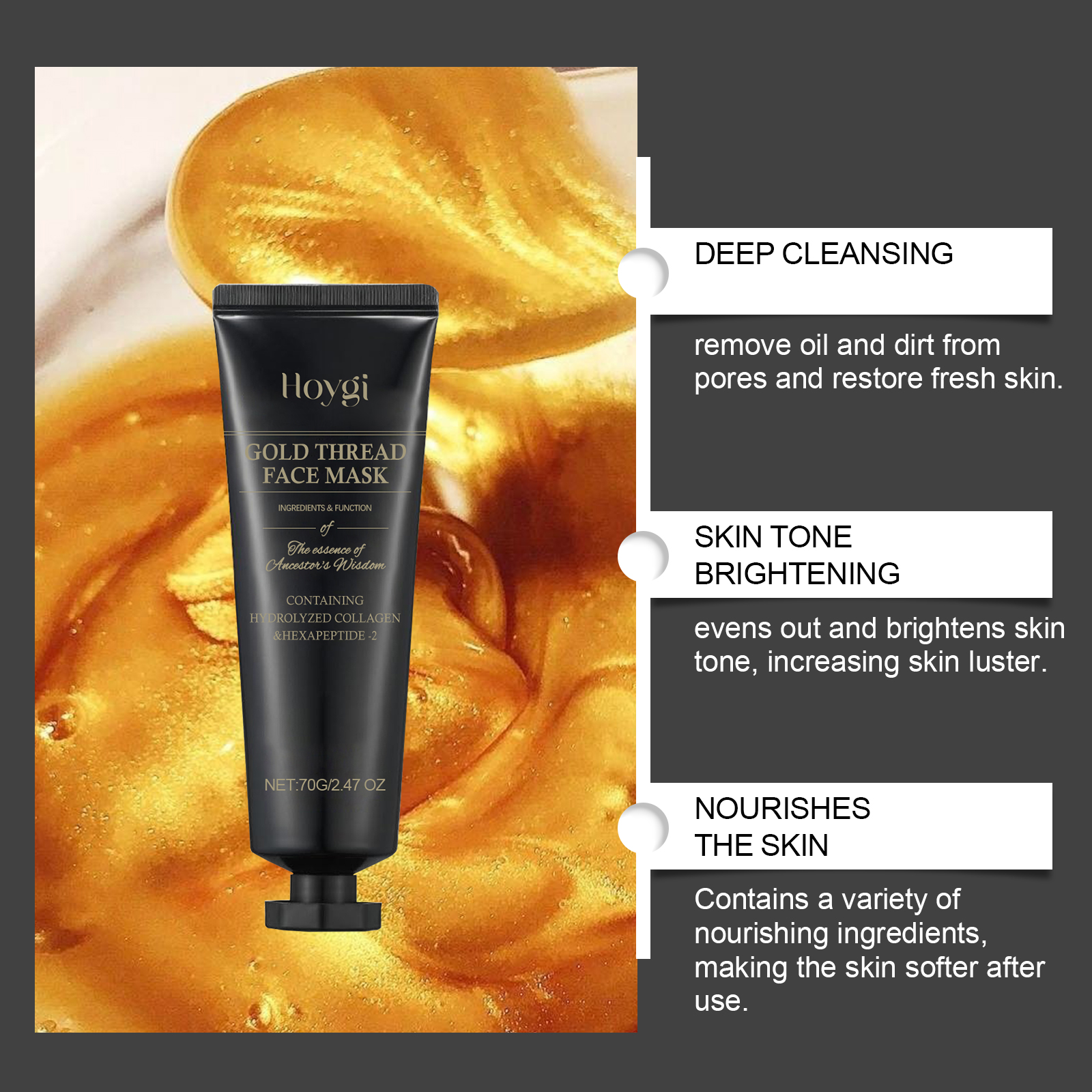 HOYGI 24K Gold Peeling Face Ma - Luxury Skincare Mask のレビューと価格