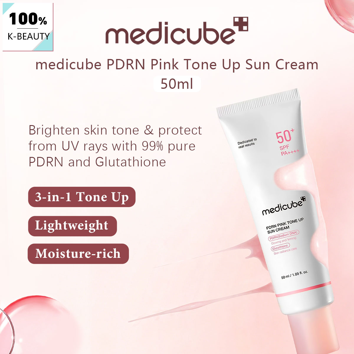 Medicube PDRN PINK TONE UP SUN - Luxury Skincare Korea のレビューと価格